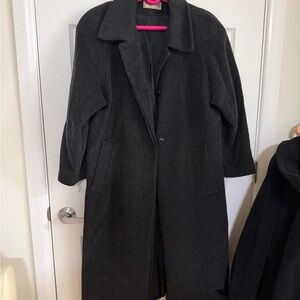 Classic Black Women's Wool Trench Coat